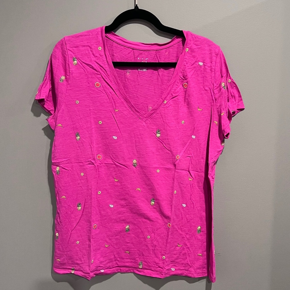 A New Day Magenta T shirt with sparkle fruits